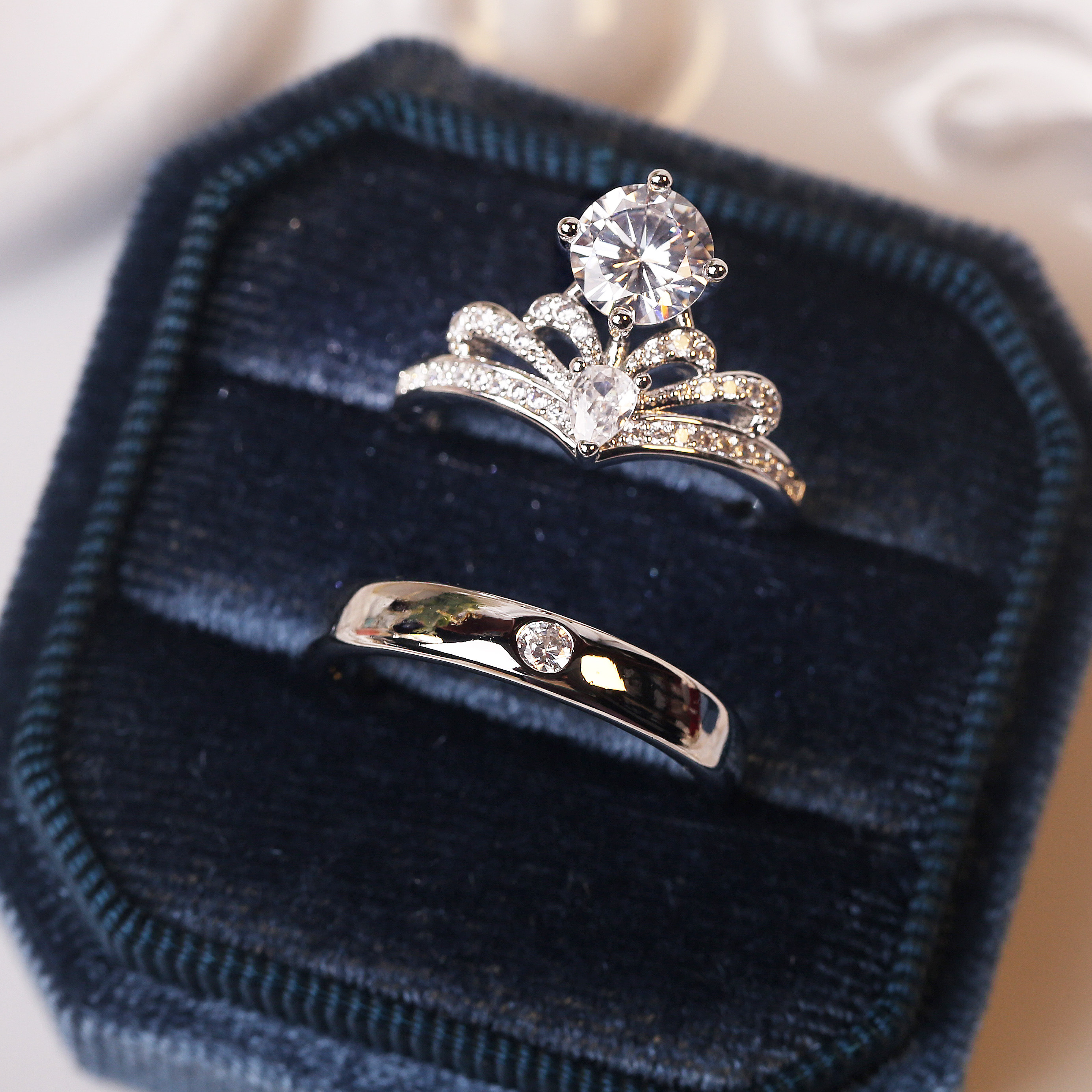 情侣锆石日韩开口可调大小