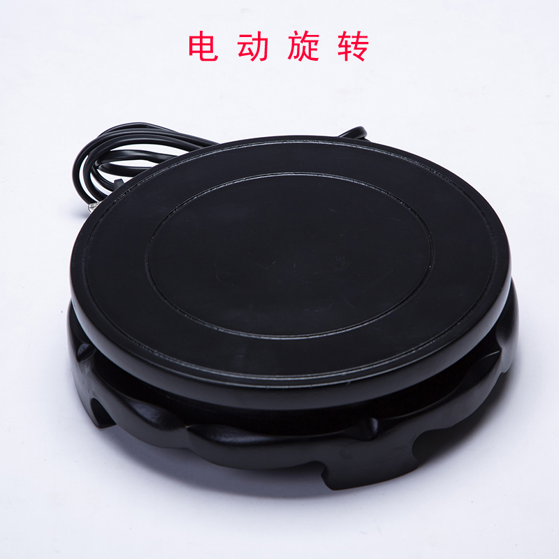 电动旋转底座简约现代鱼缸花盆花瓶酒坛奇石头玉器佛像木托盘摆件