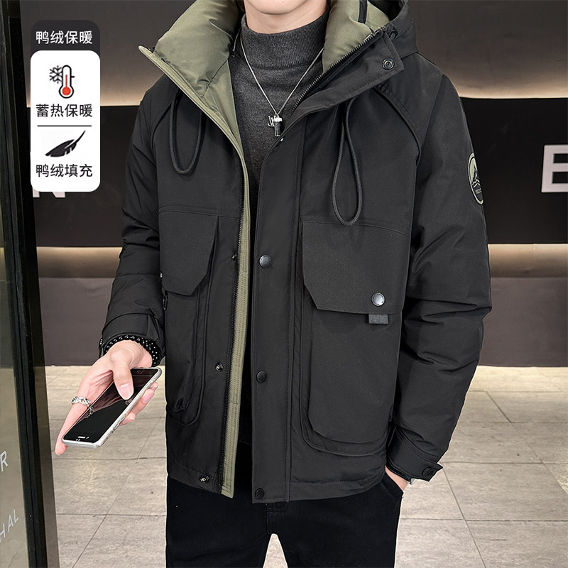防寒羽绒服男装加厚冬季2025新款工装轻薄石墨烯冲锋衣派克外套