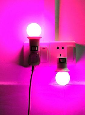 led调情插座小夜灯插电灯网红拍照视频氛围紫色蓝色彩色补光灯炮