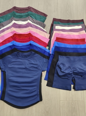 DF短袖短裤瑜伽套装 高弹健身跑步透气运动衣 Impact Sports set