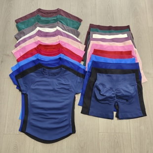 DF短袖短裤瑜伽套装 高弹健身跑步透气运动衣 Impact Sports set