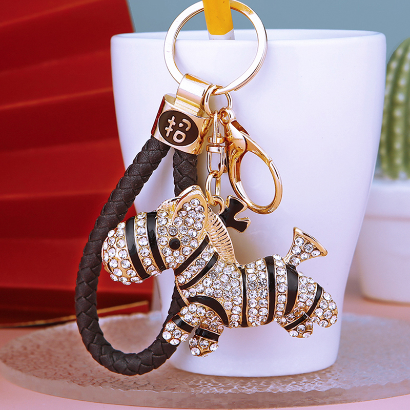 创意小马汽车钥匙扣女包挂件链圈