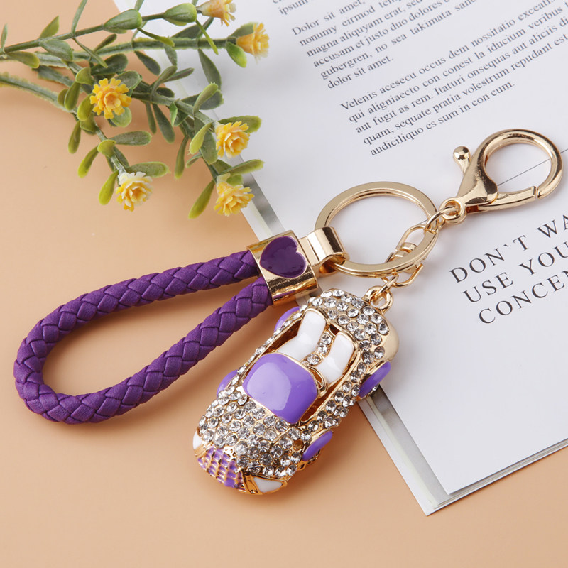 可爱水钻敞篷汽车钥匙扣女ins韩国创意 包包挂件卡通钥匙链圈饰品