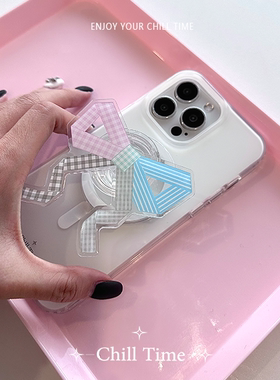 ChillTime原创奶油蝴蝶结少女心白色双层磨砂磁吸小众苹果iphone15/15promax手机壳适用于苹果13pro/14pro