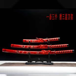 龙泉市高碳钢刻龙刀武士刀唐刀镇宅刀剑套装抖音同款冷兵器未开刃