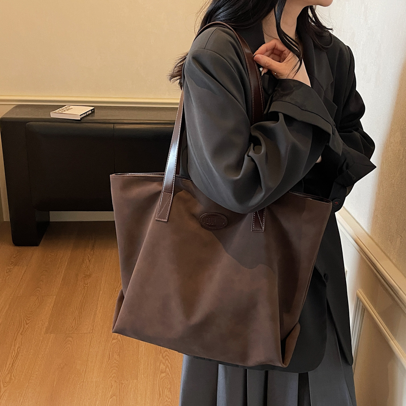2025新款复古托特包女大容量慵懒百搭单肩包高级感