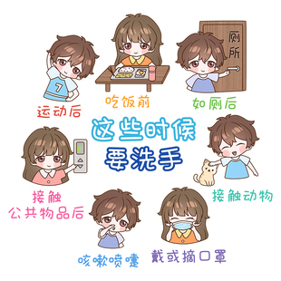 幼儿园教室墙面布置墙贴纸卫生角图书角班级文化建设装饰阅读区角