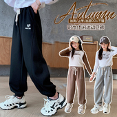 儿童运动裤 新款 大童女孩春秋款 卫裤 女童裤 加绒休闲长裤 子2026春装