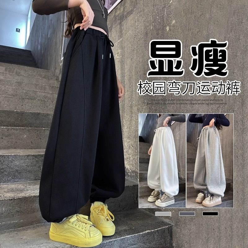 女童加绒裤子秋冬2025新款儿童冬季卫裤一体绒女大童黑色运动裤