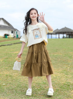 女童夏装套装短袖裙子套装时髦