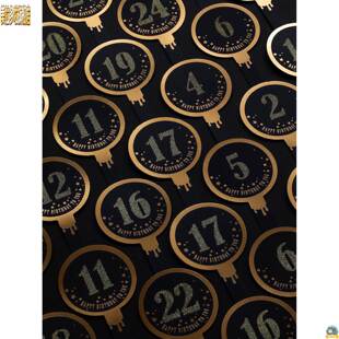 数字牌生日牌烫金岁数牌礼物装饰生日贴纸号码牌年龄卡贺卡小卡片