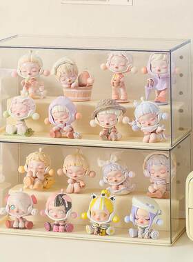 盲盒收纳展示架模型防尘架子透明柜压克力泡泡玛特娃娃展示盒
