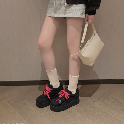 真皮内增高板鞋女2026秋季新款