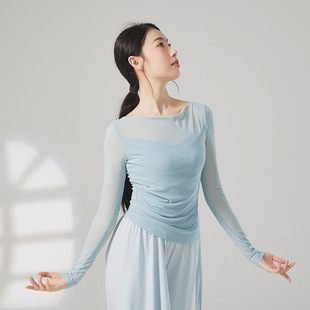 现代舞舞蹈服修身长袖上衣中国舞民族练功服修身形体服女