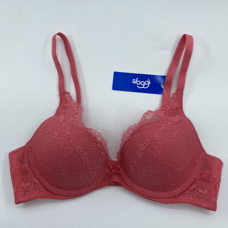 黛安芬Sloggi专柜正品上薄下厚蕾丝钩花聚拢文胸16-8014
