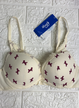 Sloggi专柜正品少女印花蕾丝上薄下厚文胸16-8016