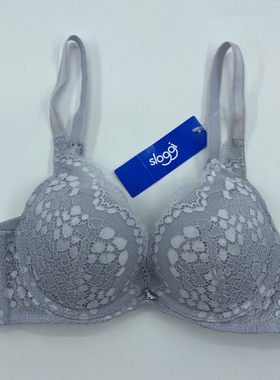 Sloggi正品优雅蕾丝钩花上薄下厚水袋聚拢文胸16-8019