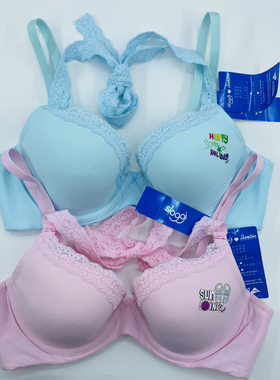 Sloggi专柜正品少女蕾丝边可插片肩带可拆卸文胸16-7250