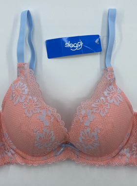 Sloggi专柜正品蕾丝钩花聚拢水袋上薄下厚优雅文胸16-7478