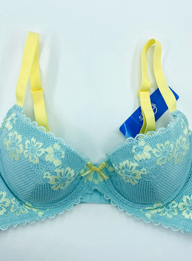 Sloggi专柜正品蕾丝钩花收副乳可插片聚拢文胸16-7479