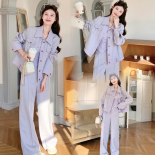 7385小香面料莫兰迪色三件套装 P225控368