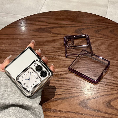 适用华为novaflip电镀透明手机壳