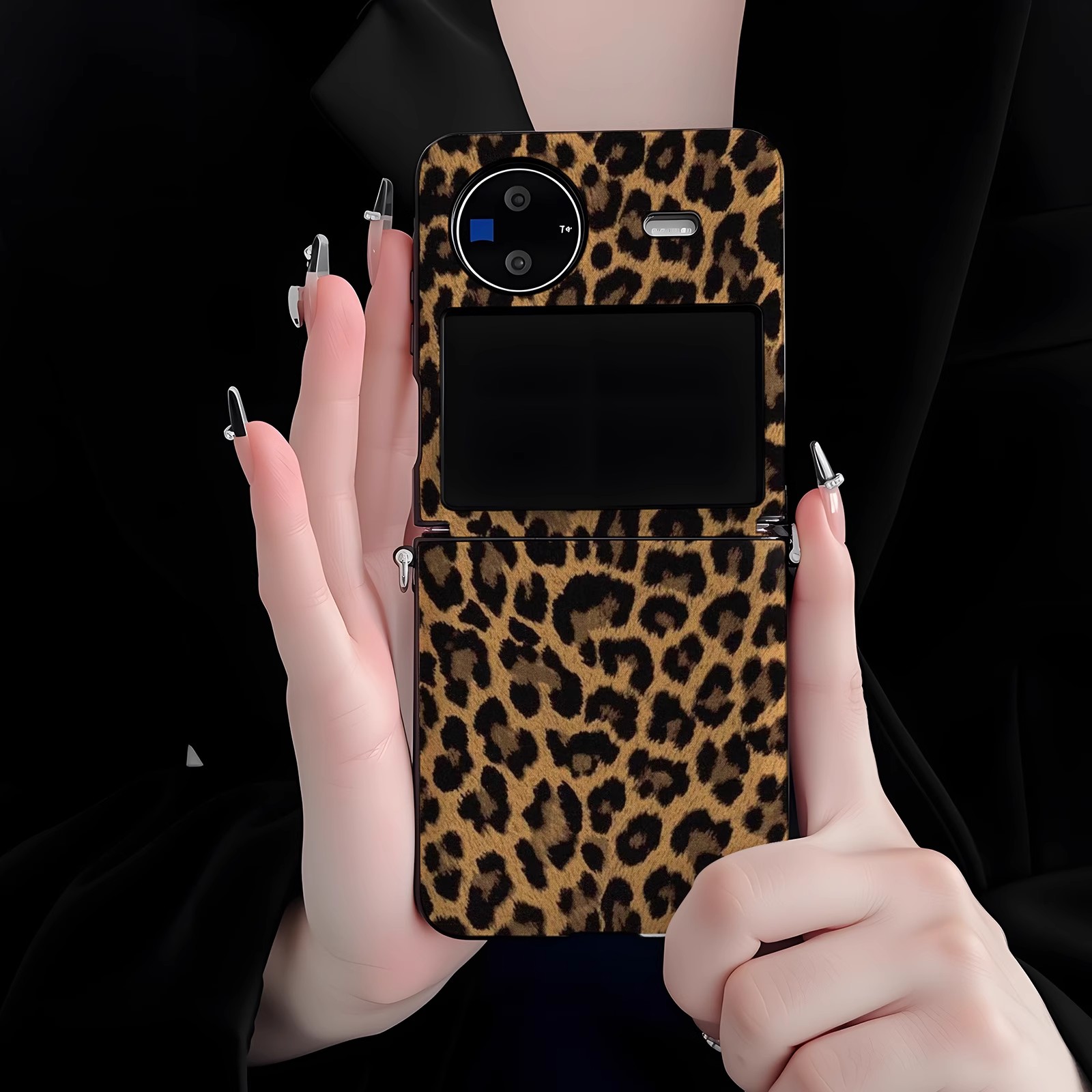 欧美风豹纹适vivoxflip手机壳