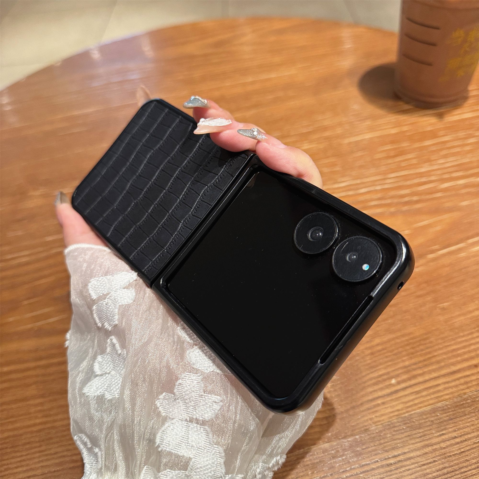 适用小米mixflip2鳄鱼纹手机壳