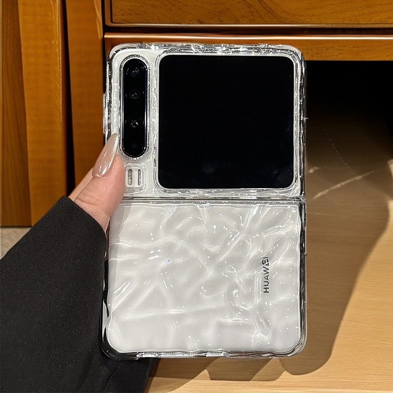 适用华为purax手机壳新款透明水波纹褶皱purax典藏版折叠屏超薄简约高级感全包个性网红轻奢防摔小众爆款硬壳