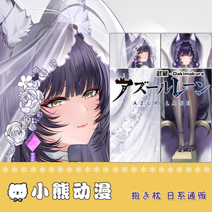 碧蓝航线武藏等身抱枕2WAY枕套动漫周边黑丝御姐来图定制长靠枕