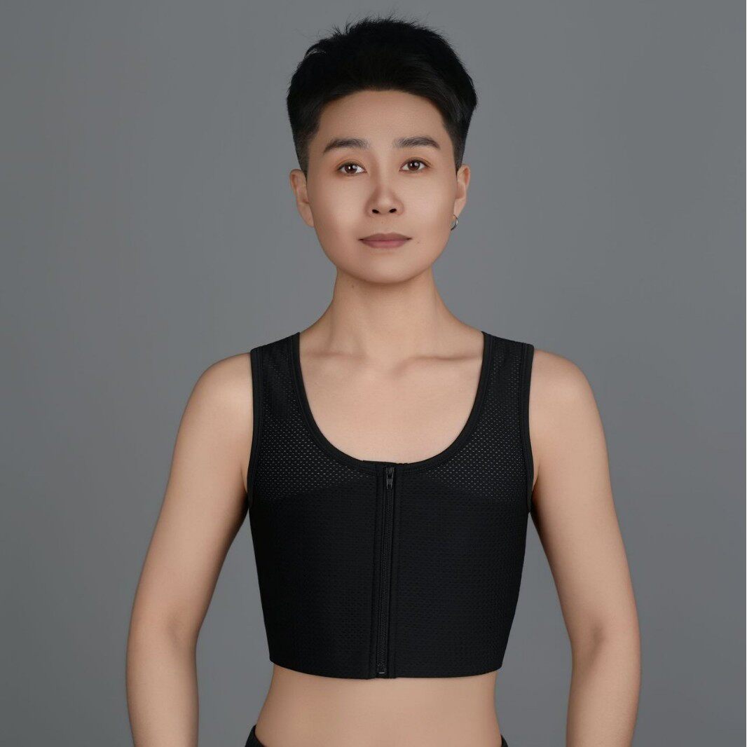 石墨烯网眼束胸内衣抹胸绷带加强束胸大胸显小背心