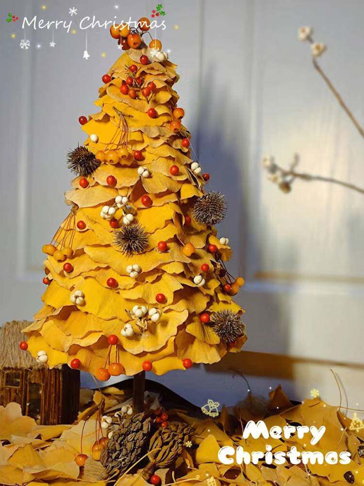 银杏叶圣诞树diy材料包圣诞节儿童手工网红同款创意制作桌面摆件