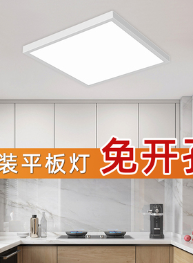 厨卫明装平板灯300x600x300led面板灯三色变光过道阳台吸顶吊顶灯