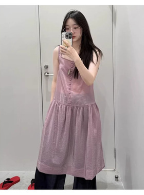 chic韩国东大门方领套头连衣裙女甜美减龄收腰气质吊带裙子98419