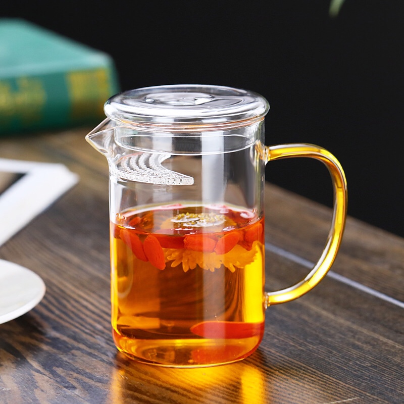 月牙杯耐热玻璃绿茶杯手工制造