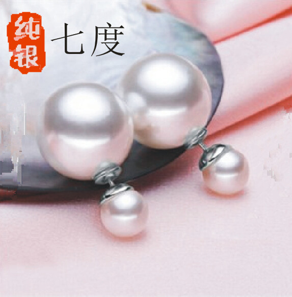 七度银饰925银饰珍珠耳钉女大耳钉