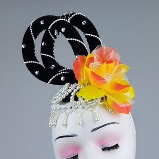 桃李杯汉风丽影舞蹈头饰古装汉服发饰唐装配饰珍珠古典发鬓假发包