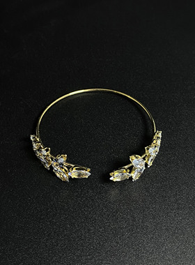 Vintage 古著「flower vine」白钻手镯