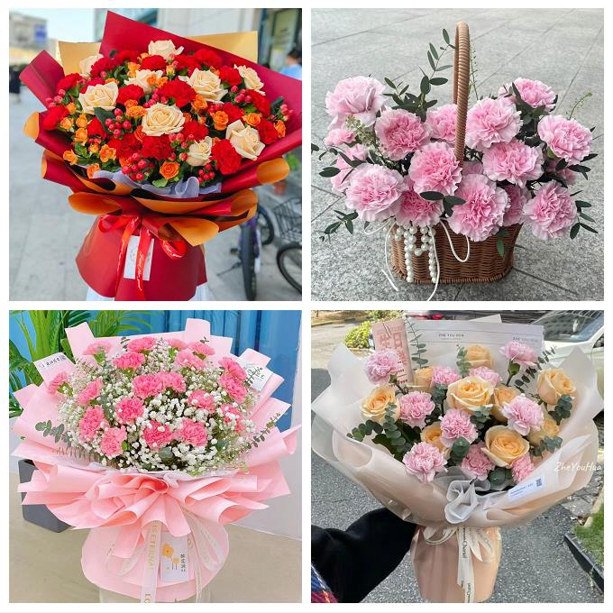 送深圳市光明新区公明龙华镇鲜花店同城配送康乃馨玫瑰教师节花束