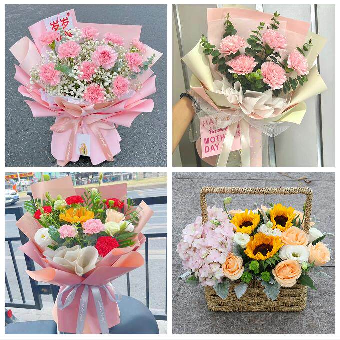 天津市东丽区金钟军粮城金桥鲜花店订康乃馨百合花束同城配送长辈