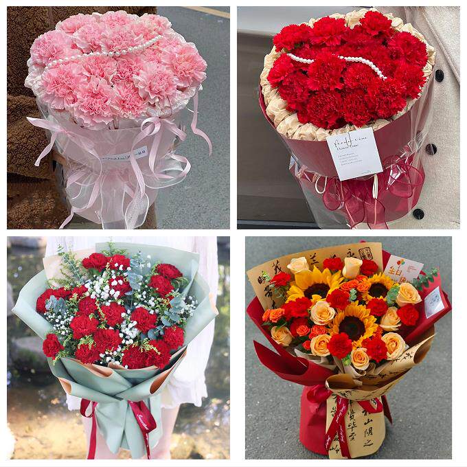 铜陵市铜官义安区郊区枞阳县同城鲜花店订38妇女节康乃馨百合花束