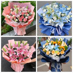 送朝阳市喀左县北票市凌源市鲜花店同城配送朋友生日玫瑰百合花束