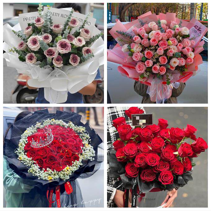 四川雅安市雨城区名山区荥经县同城鲜花店送女友生日圣诞玫瑰花束