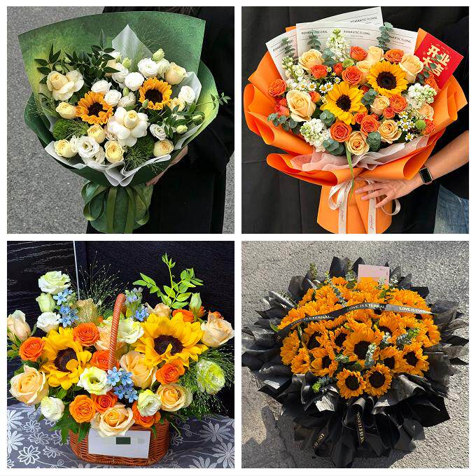 天津河东唐家口向阳楼常州道同城鲜花店成人礼高考向日葵玫瑰花束