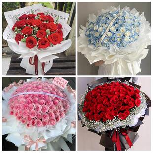 送九江市庐山市都昌县湖口县同城鲜花店情人节表白送玫瑰花束礼盒
