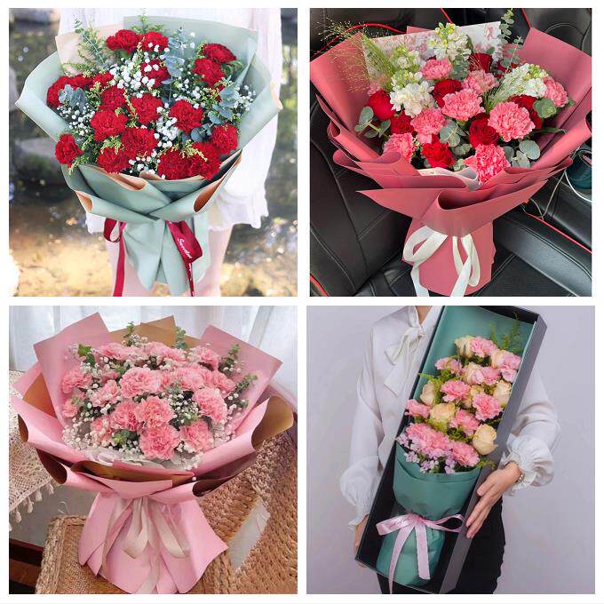 送内江市市中区东兴区威远县同城鲜花店订38妇女节康乃馨百合花束