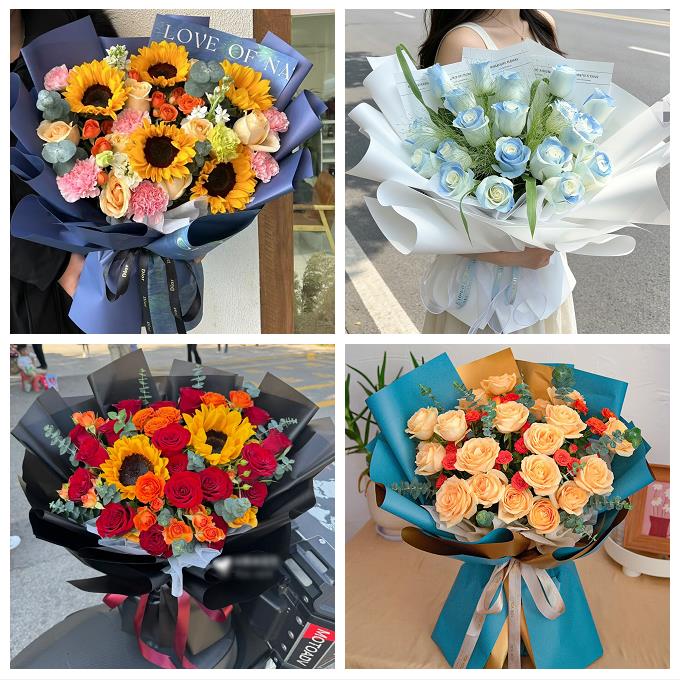 送昆明市宜良县石林县嵩明县同城鲜花店父亲节向日葵花束男士生日