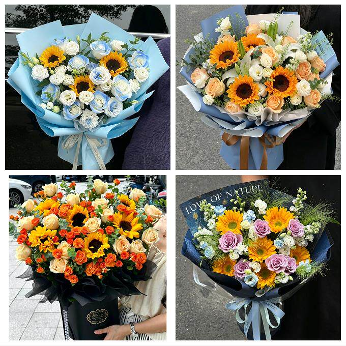 梧州市苍梧蒙山县藤县岑溪市同城鲜花店成人礼高考向日葵玫瑰花束