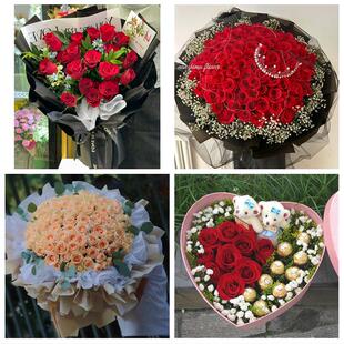 上海浦东新区南码头路沪东新村同城鲜花店订33朵玫瑰送情人女朋友
